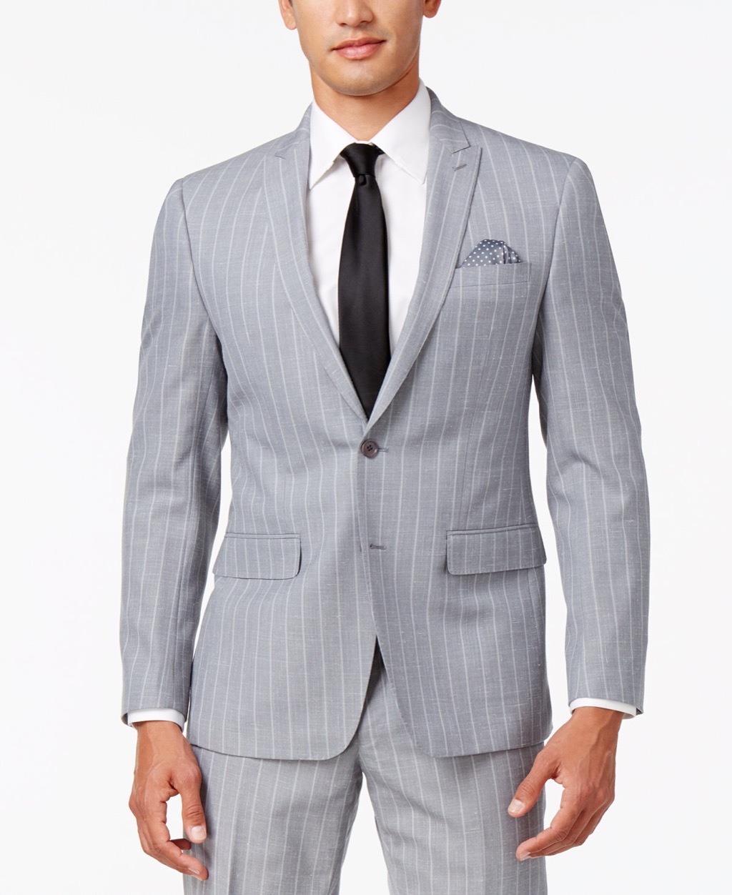 tallia orange gray pinstripe suit