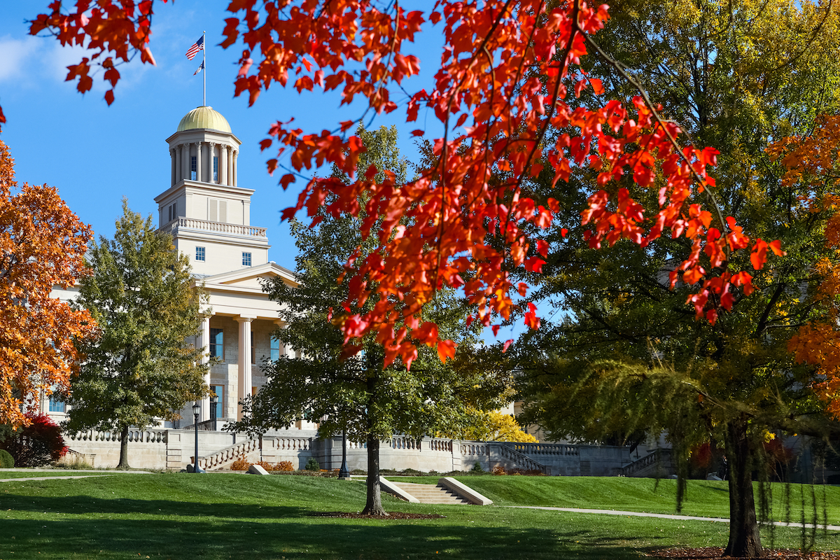 iowa university with fall foliage