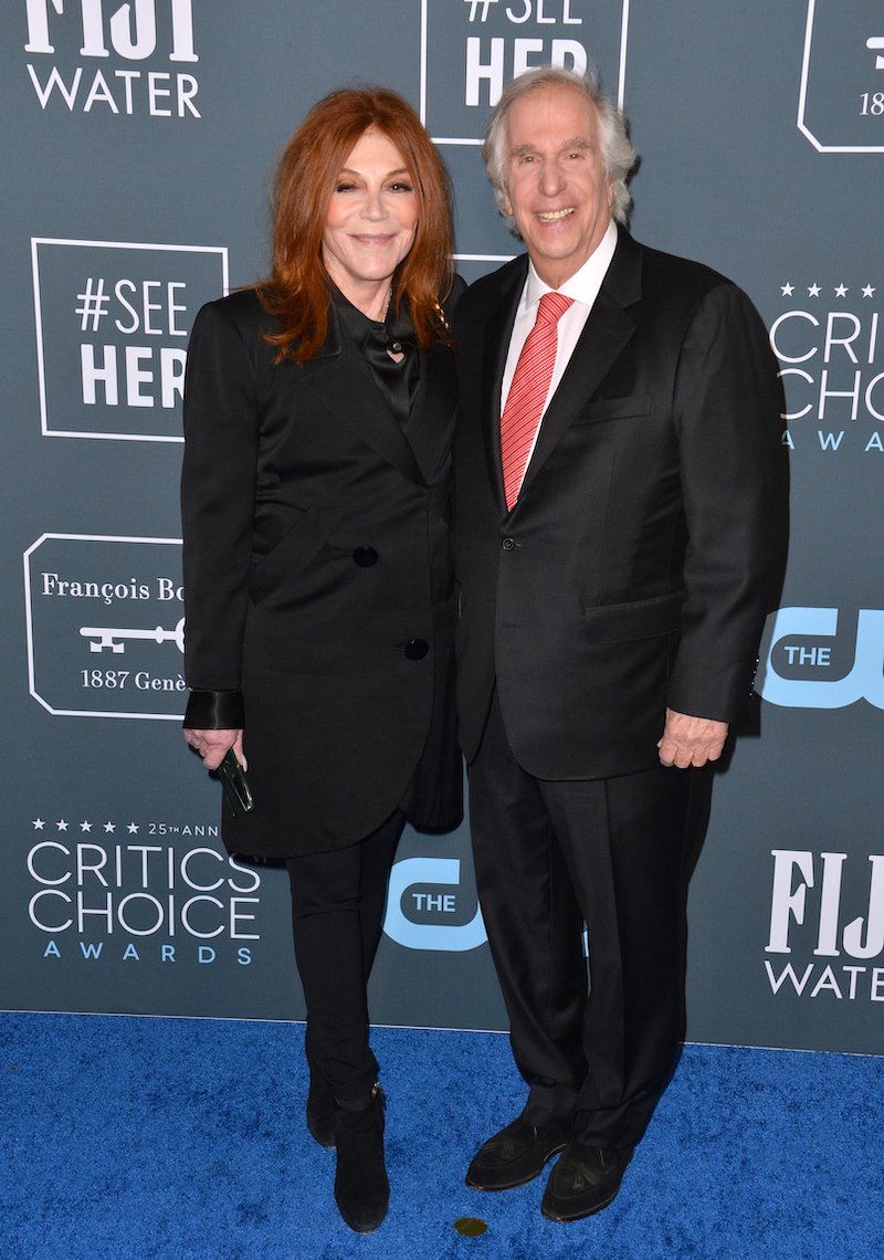 Stacey Weitzman and Henry Winkler at the 2020 Critics' Choice Awards