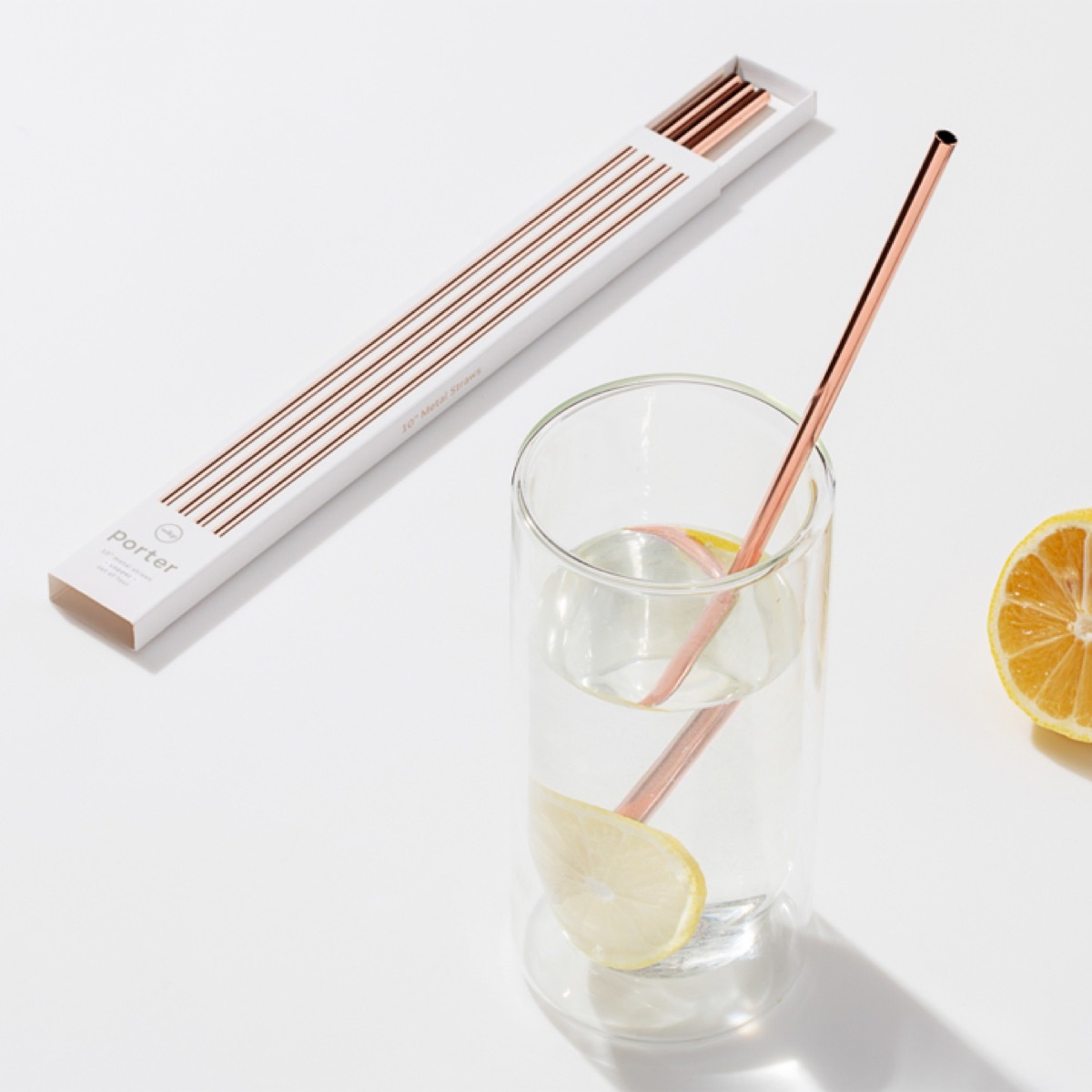 W&P design metal porter straws in copper