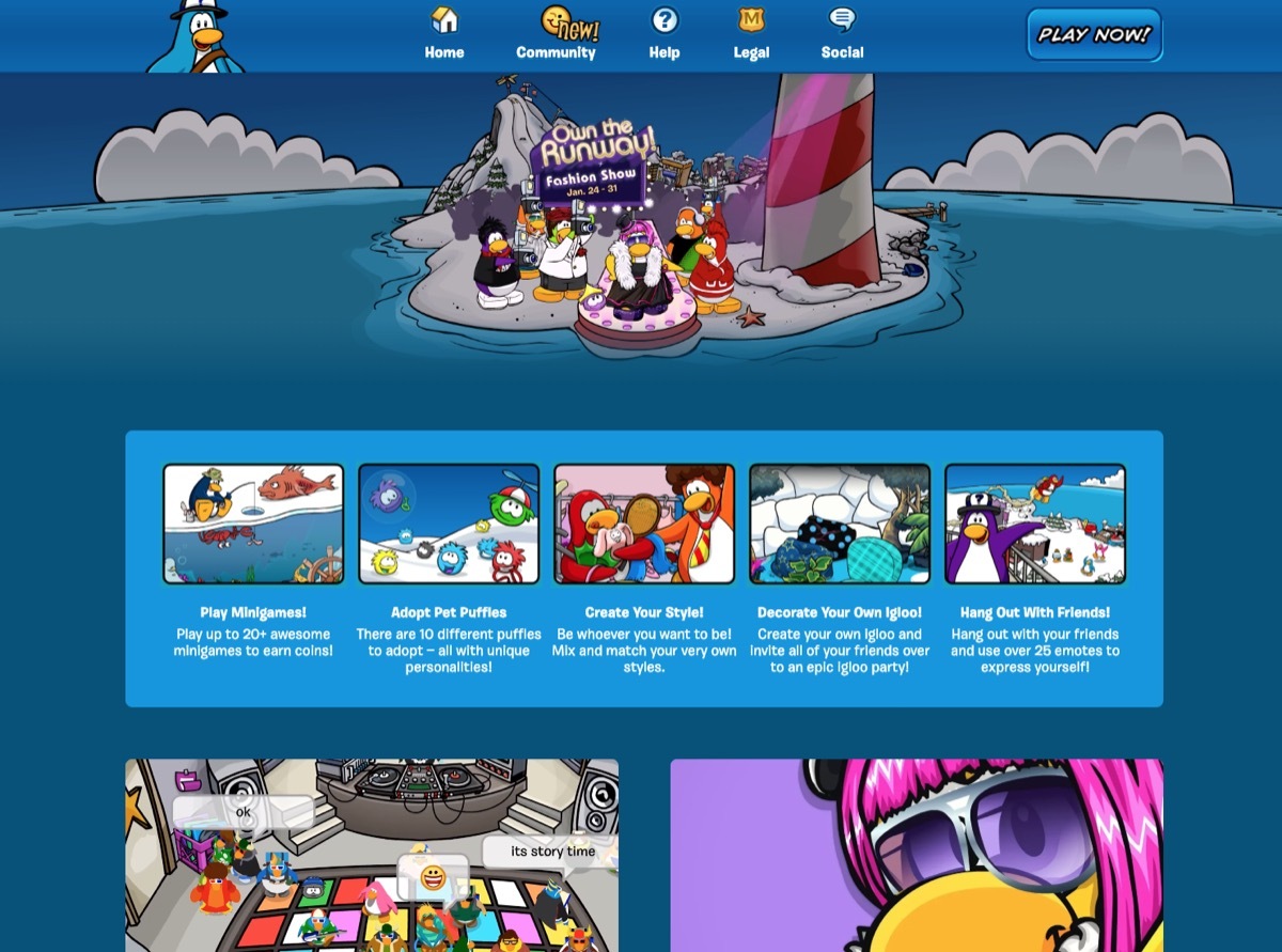 screenshot of club penguin rewritten