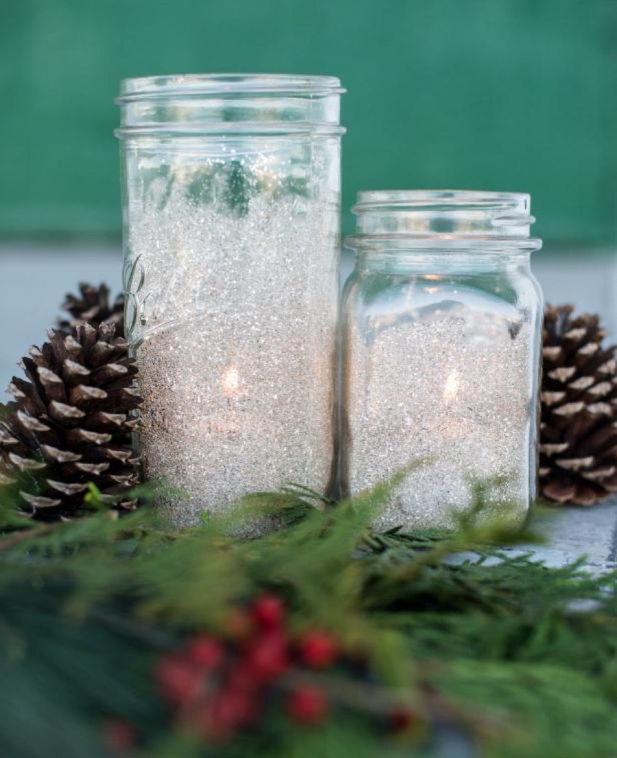 Sparking votives diy christmas decorations