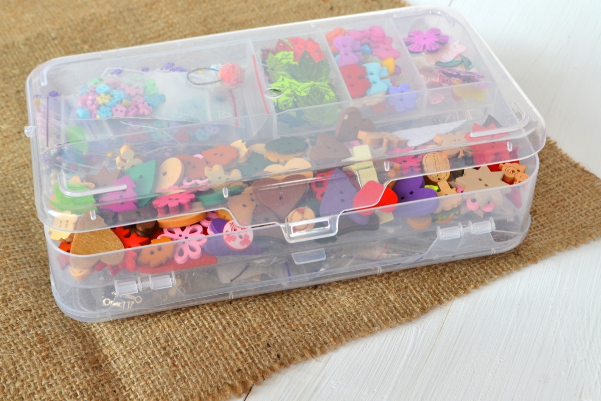 clear plastic storage bin