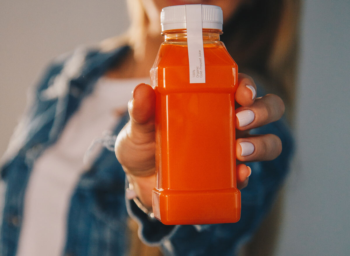 Bottled orange smoothie