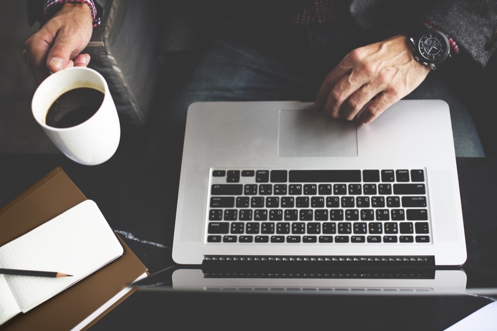 Man on Laptop Mindfulness