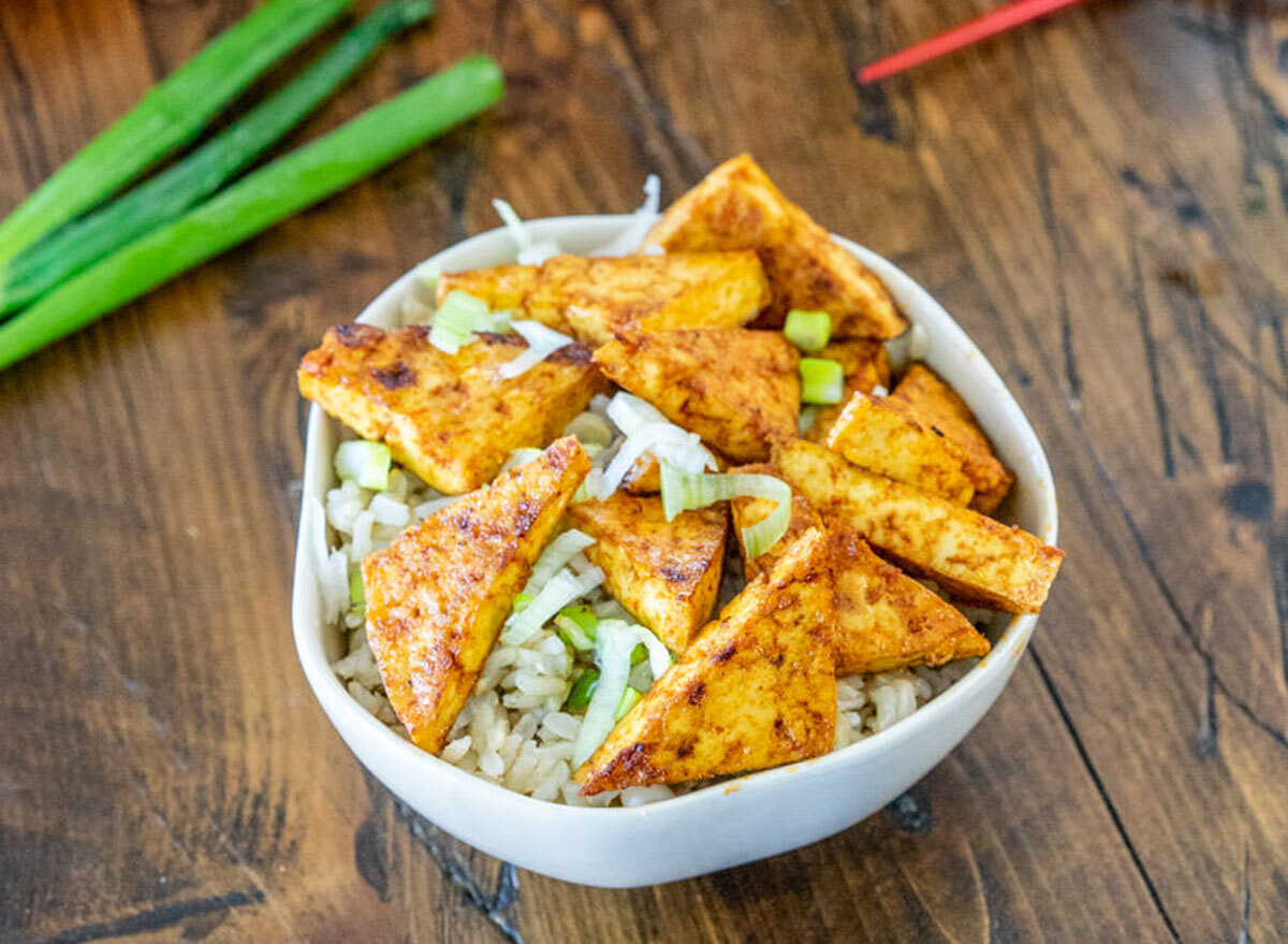 sesame glazed tofu