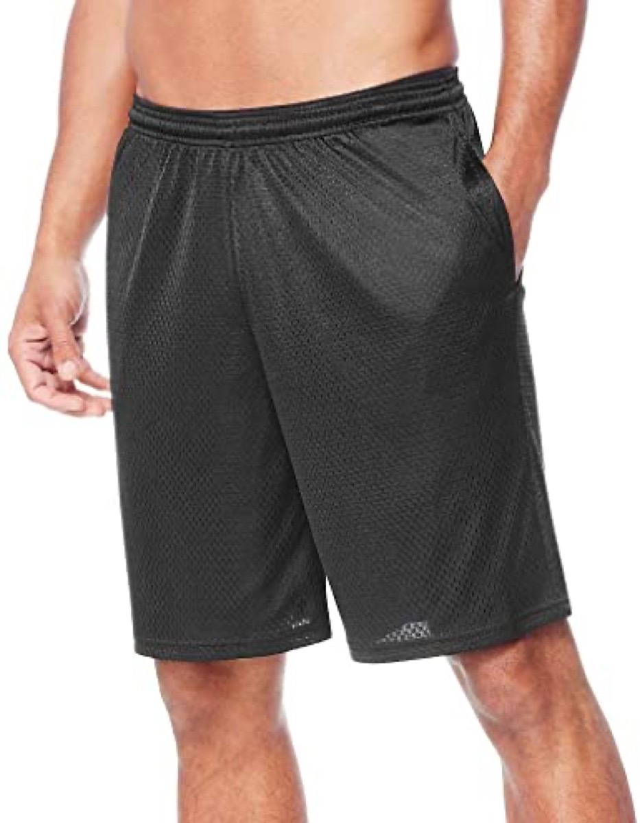 Black mesh shorts