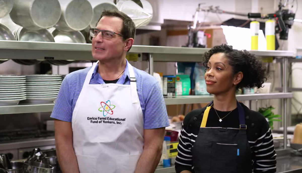 Ken Rosato and Shirleen Allicot during a cooking segment for ABC 7