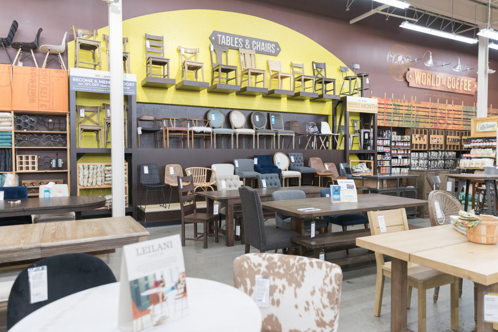 inside the furniture at a world market