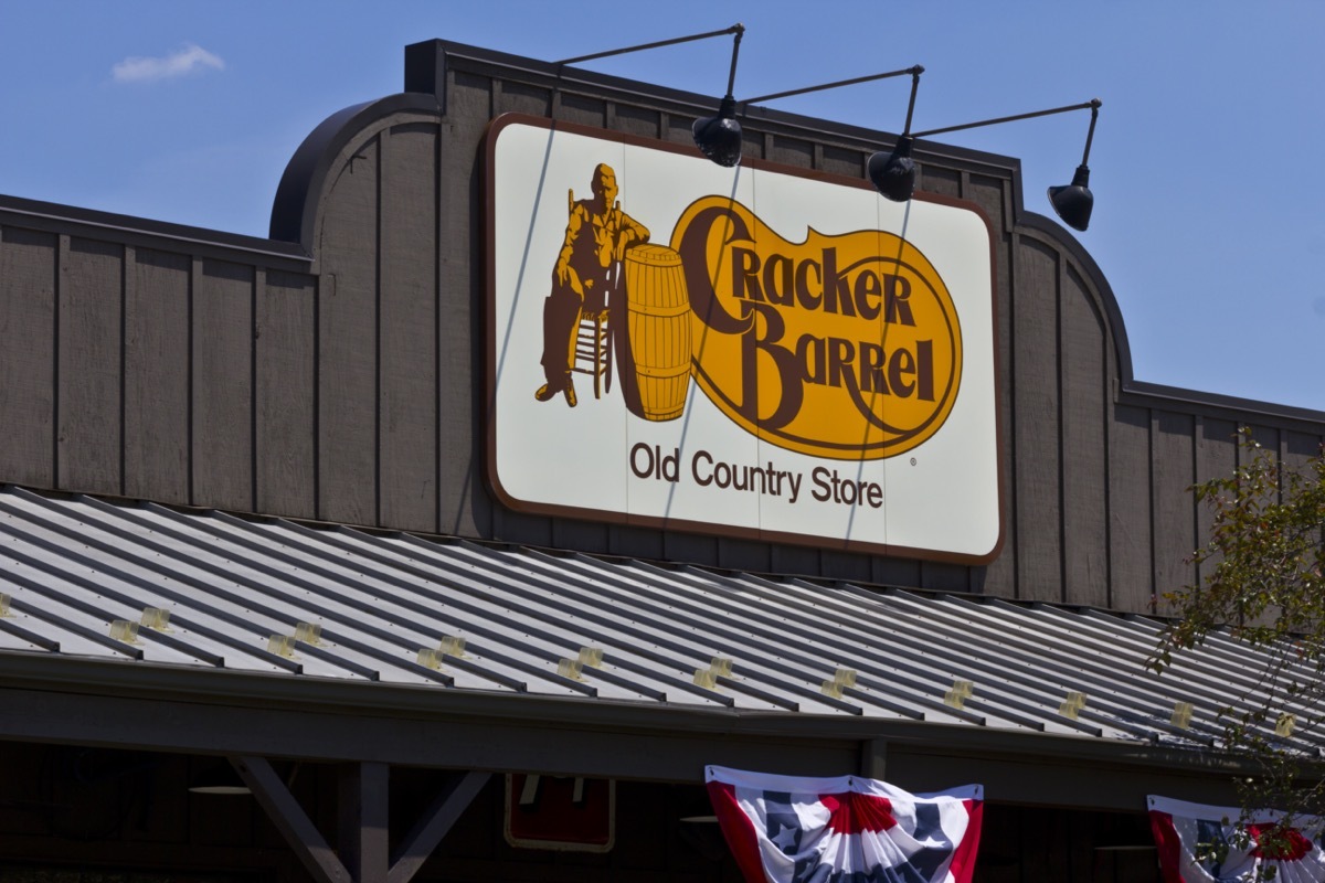 the exterior of a Cracker Barrel restaurant in Indianapolis, Indiana