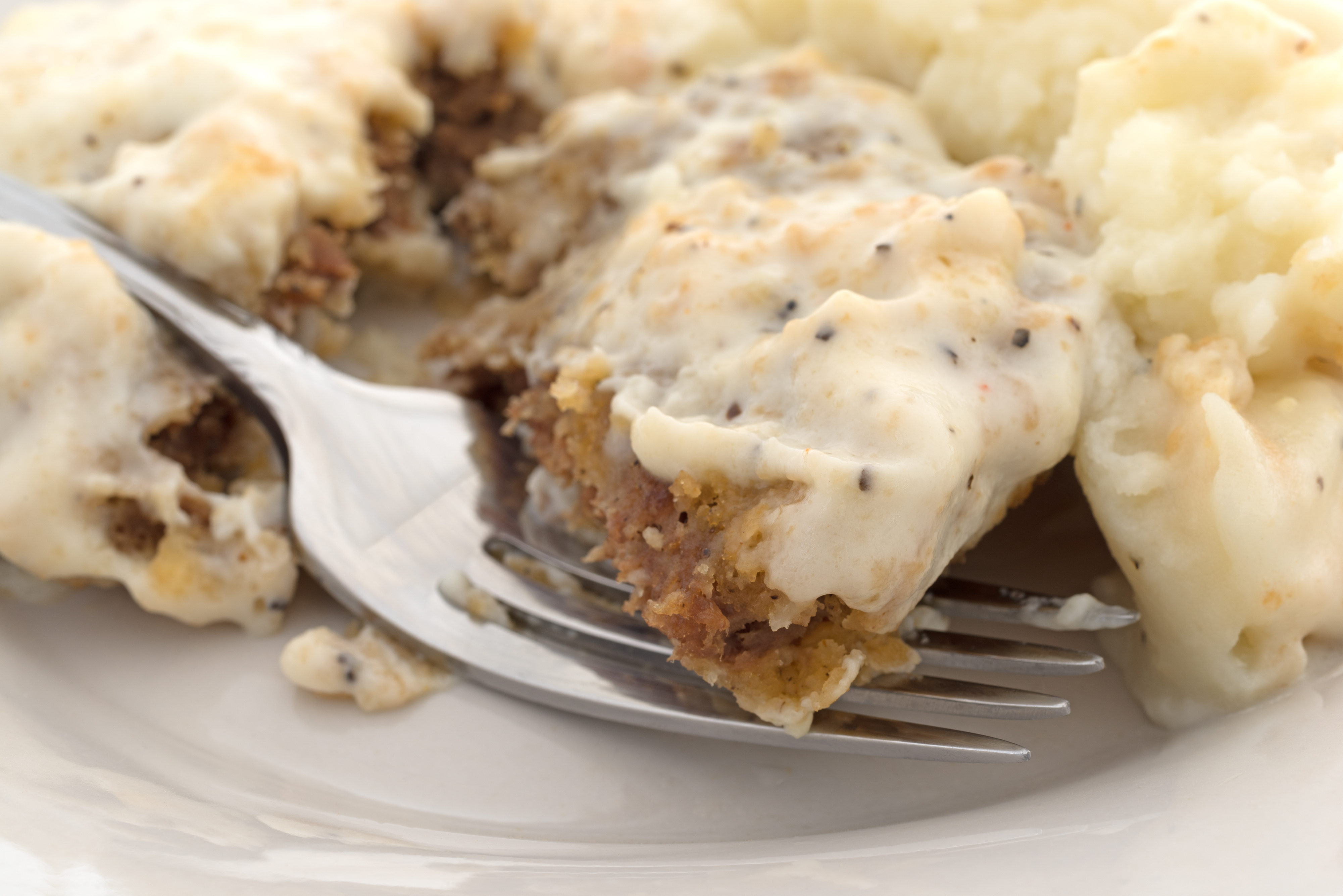 country fried steak - typical breakfast in Memphis, Tennessee