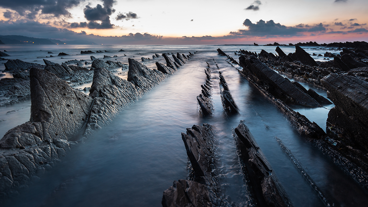 eroded rocks on a beach formed gorgeous formations