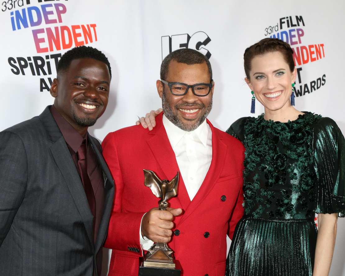 Daniel Kaluuya, Jordan Peele and Allison Williams at the Independent Spirit Awards in 2018