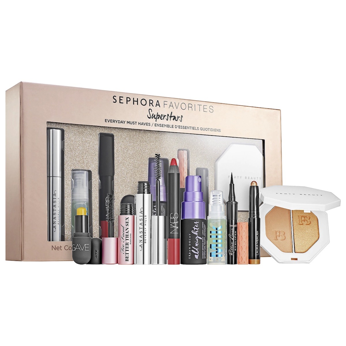 Sephora make up kit on white background