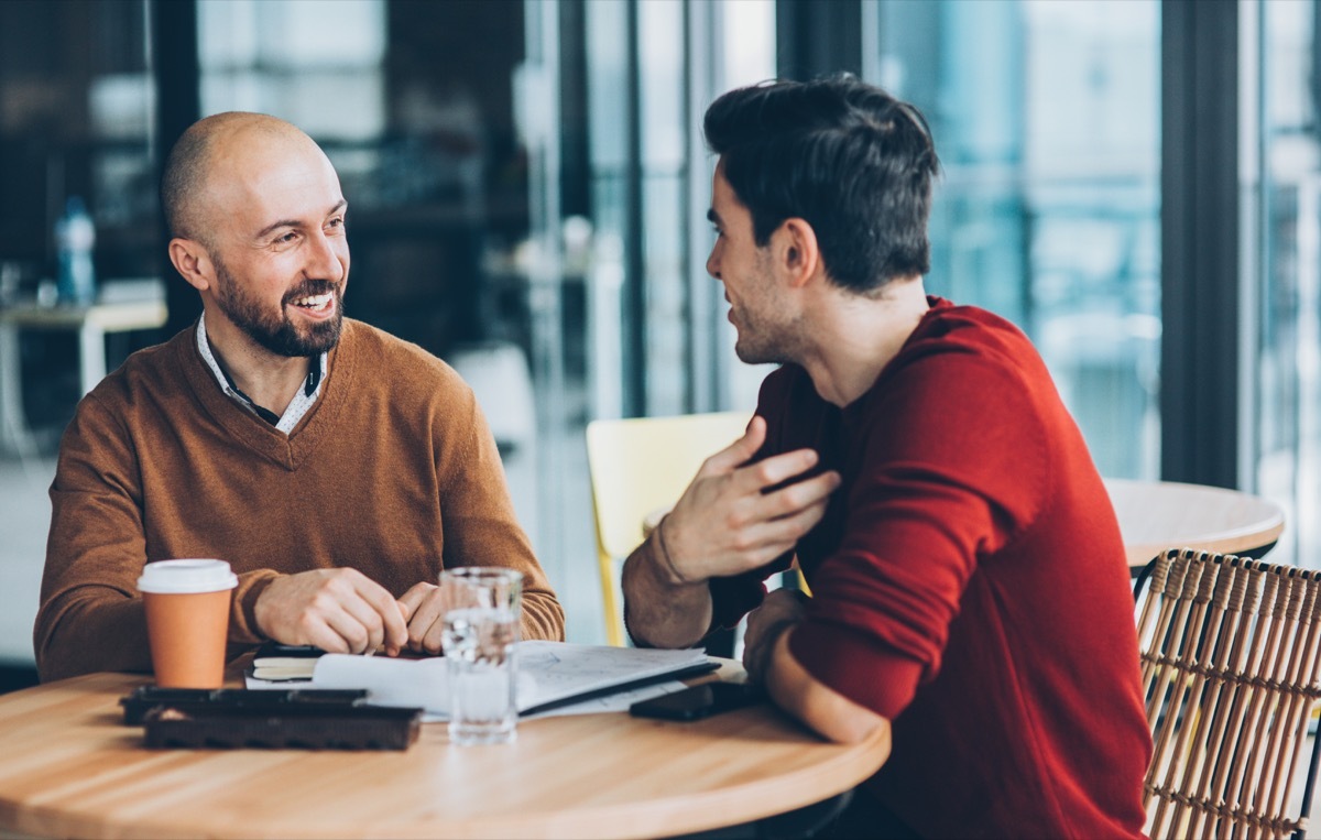 Business persons in informal discussion