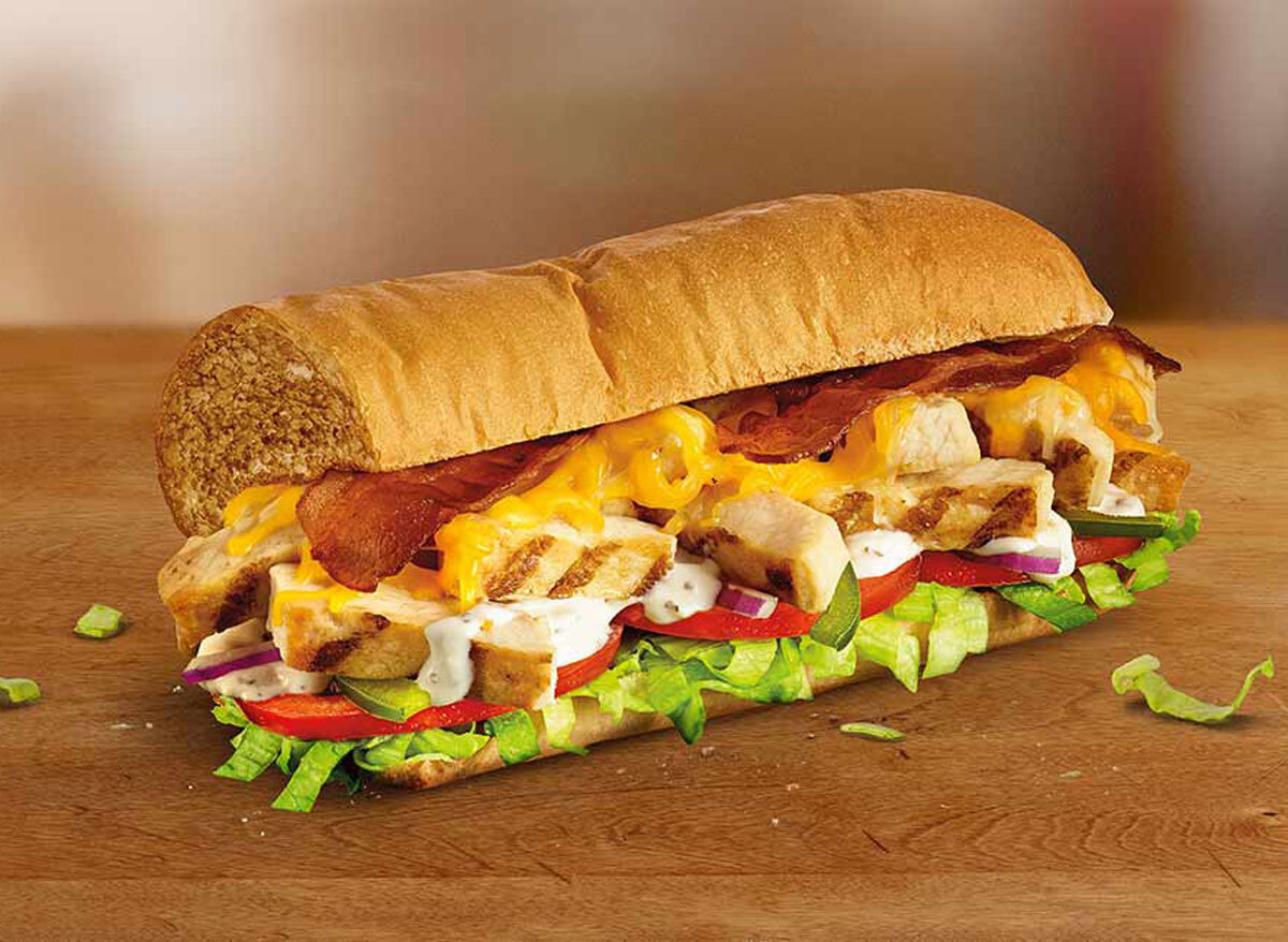 Subway chicken bacon ranch sub - subway nutrition