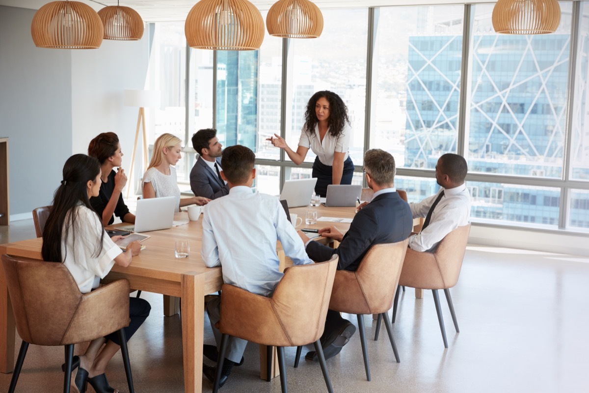 Woman Leading a Meeting