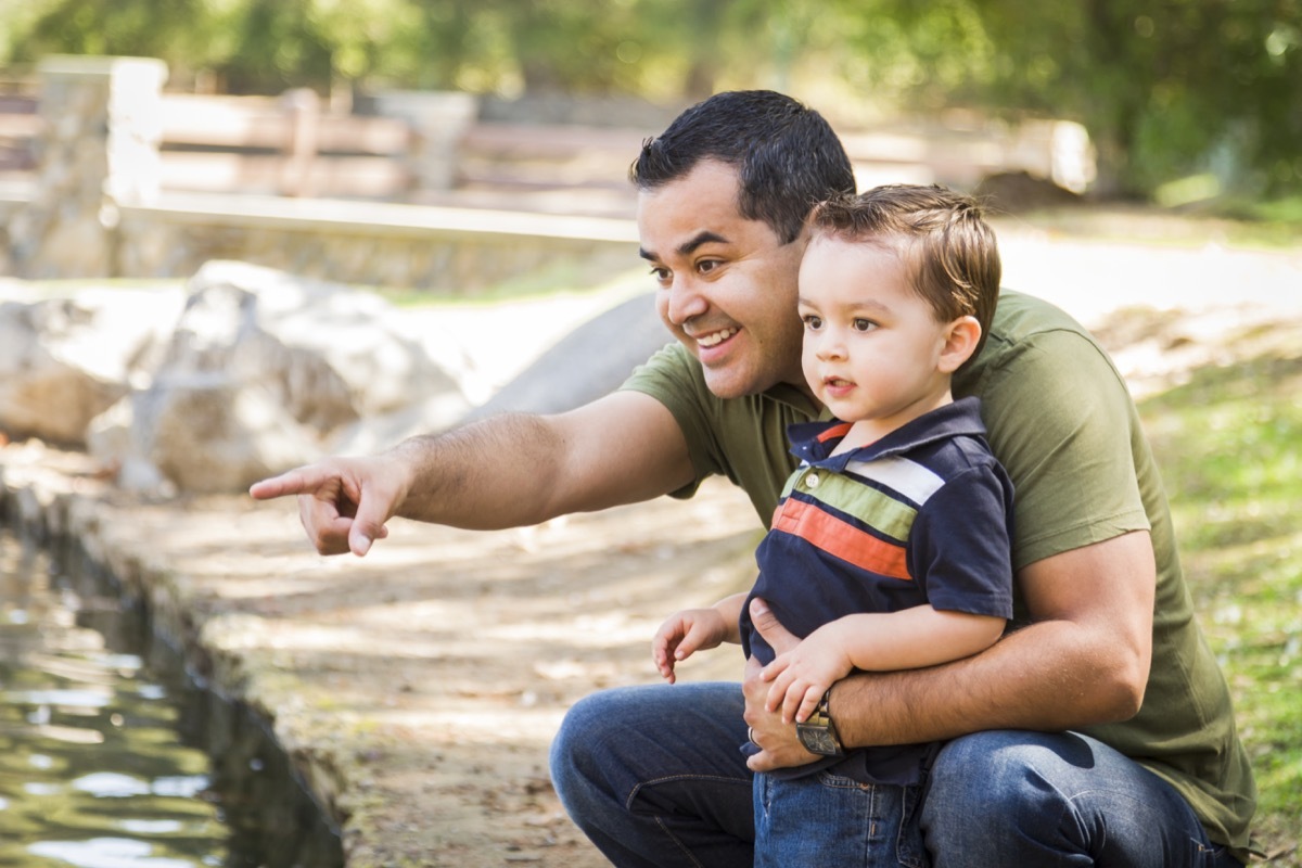 Dad with toddler son