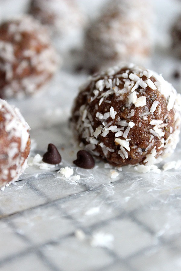 dark chocolate coconut bites