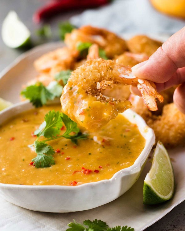 Shrimp recipes Coconut Shrimp with Spicy Thai Mango Sauce