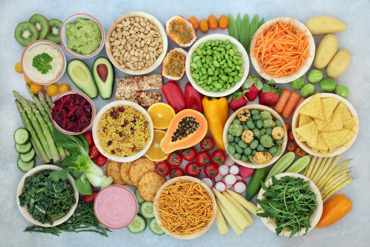 Display of Fruits and Veggies