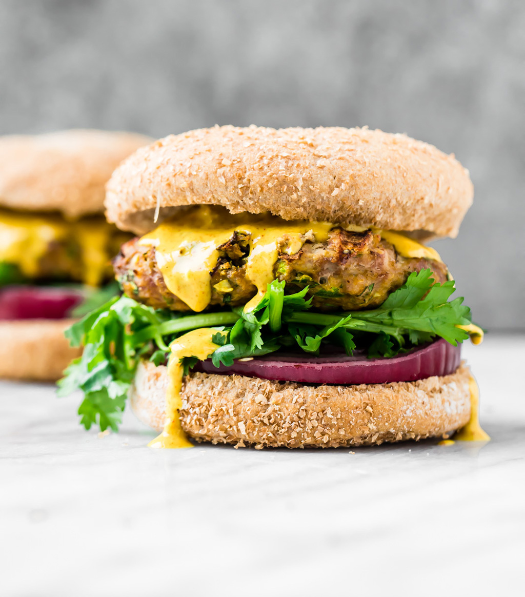 Jalapeno curry turkey burger