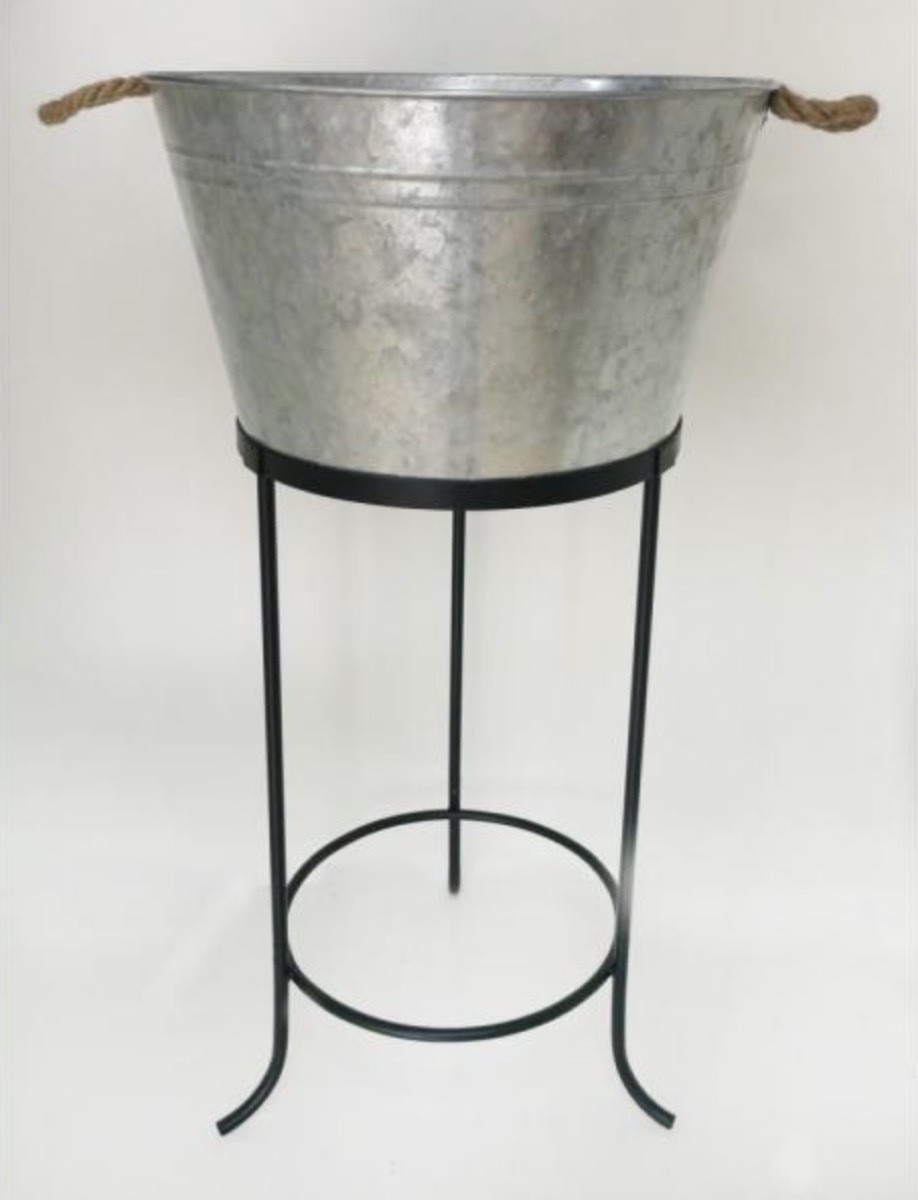 metal bucket planter