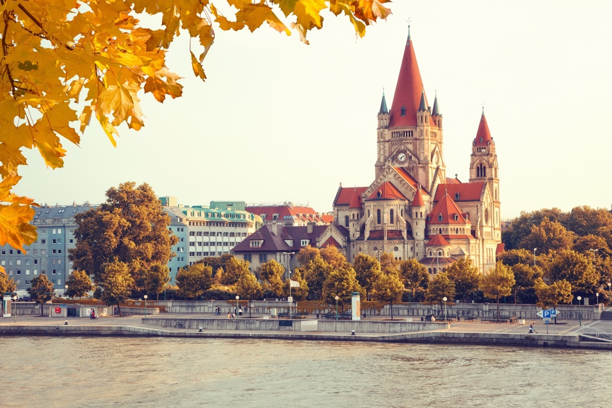 Vienna church from the waterfront