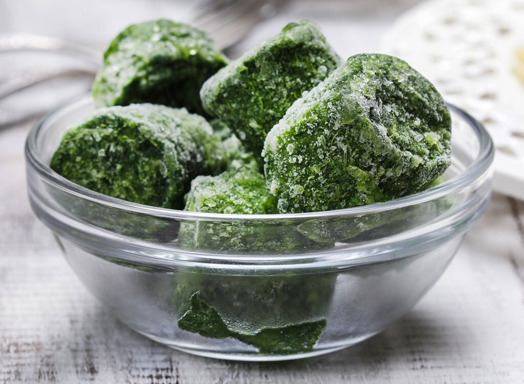 Frozen spinach cubes