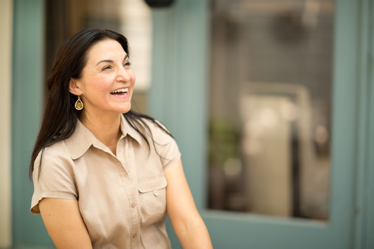 latina woman smiling