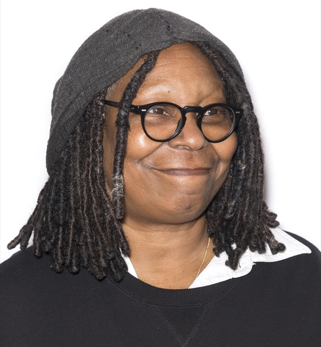 Whoopi Goldberg wears black sweater at the Tribeca Film Festival in 2017