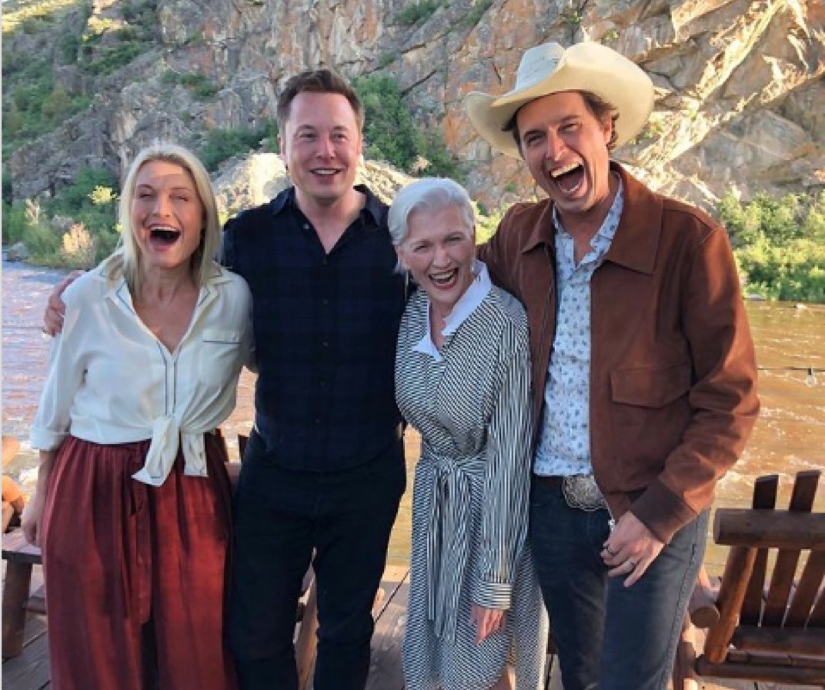 Maye musk laughs with her three children