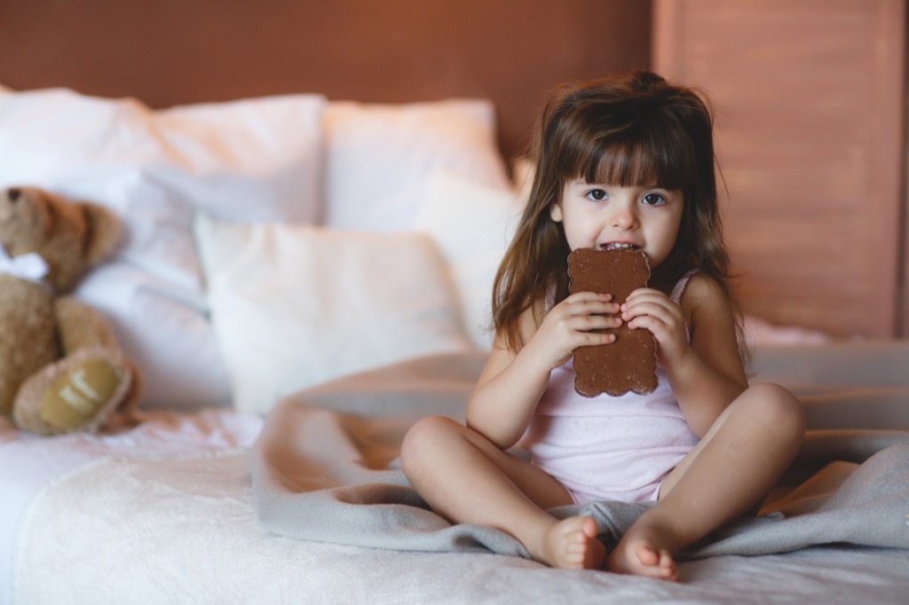 little girl eating chocolate, things that annoy grandparents