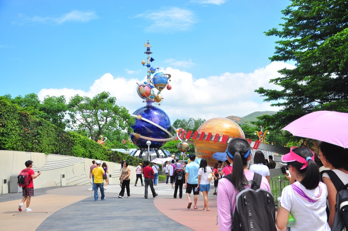 omorrow Land zone in Disneyland Hong Kong. Hong Kong island, China. 30 July 2011