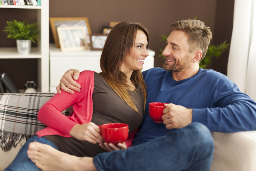 Couple Drinking Coffee Romance