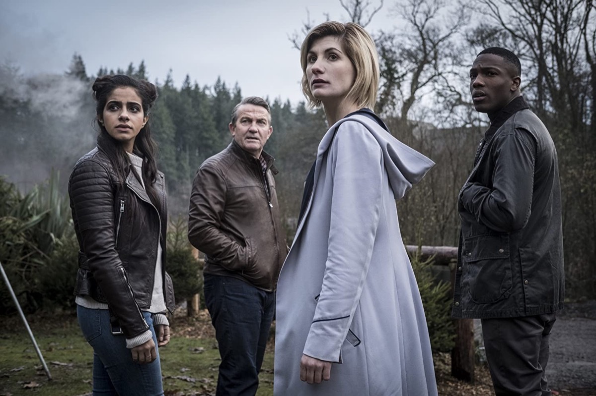 Mandip Gill, Bradley Walsh, Jodie Whittaker, and Tosin Cole in Doctor Who