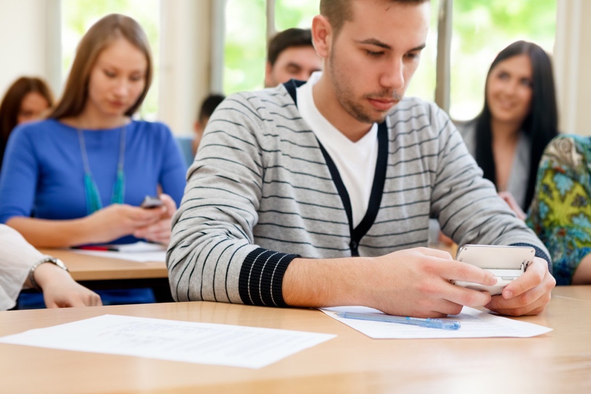 Students using their phones in class ways going back to school is different