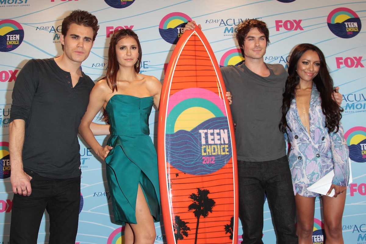 Paul Wesley, Nina Dobrev, Ian Somerhalder, and Kat Graham at the 2012 Teen Choice Awards