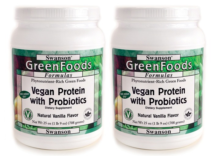 swanson green food vegan protein with probiotics