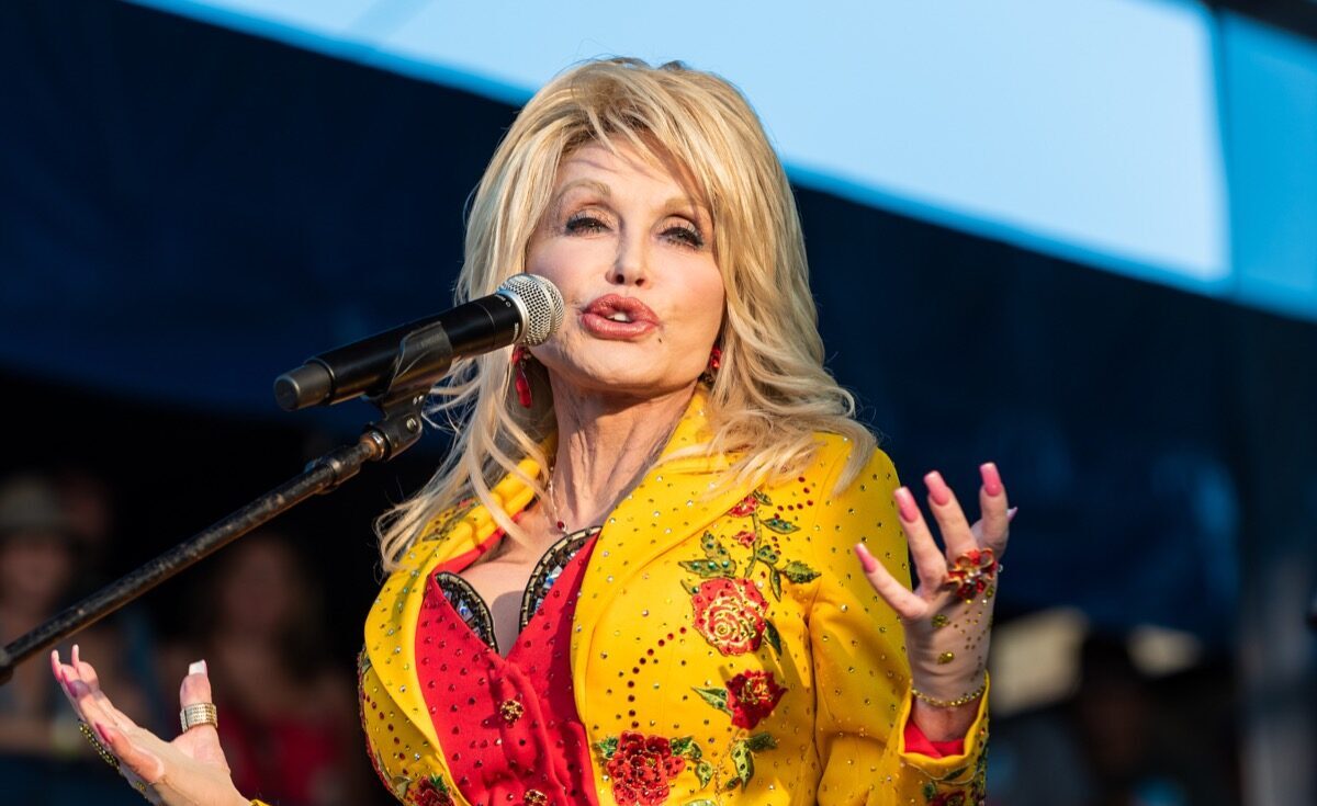 Dolly Parton performing at the Newport Folk Festival in 2019