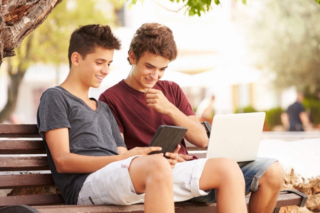 Two Teenage Boys on a Laptop