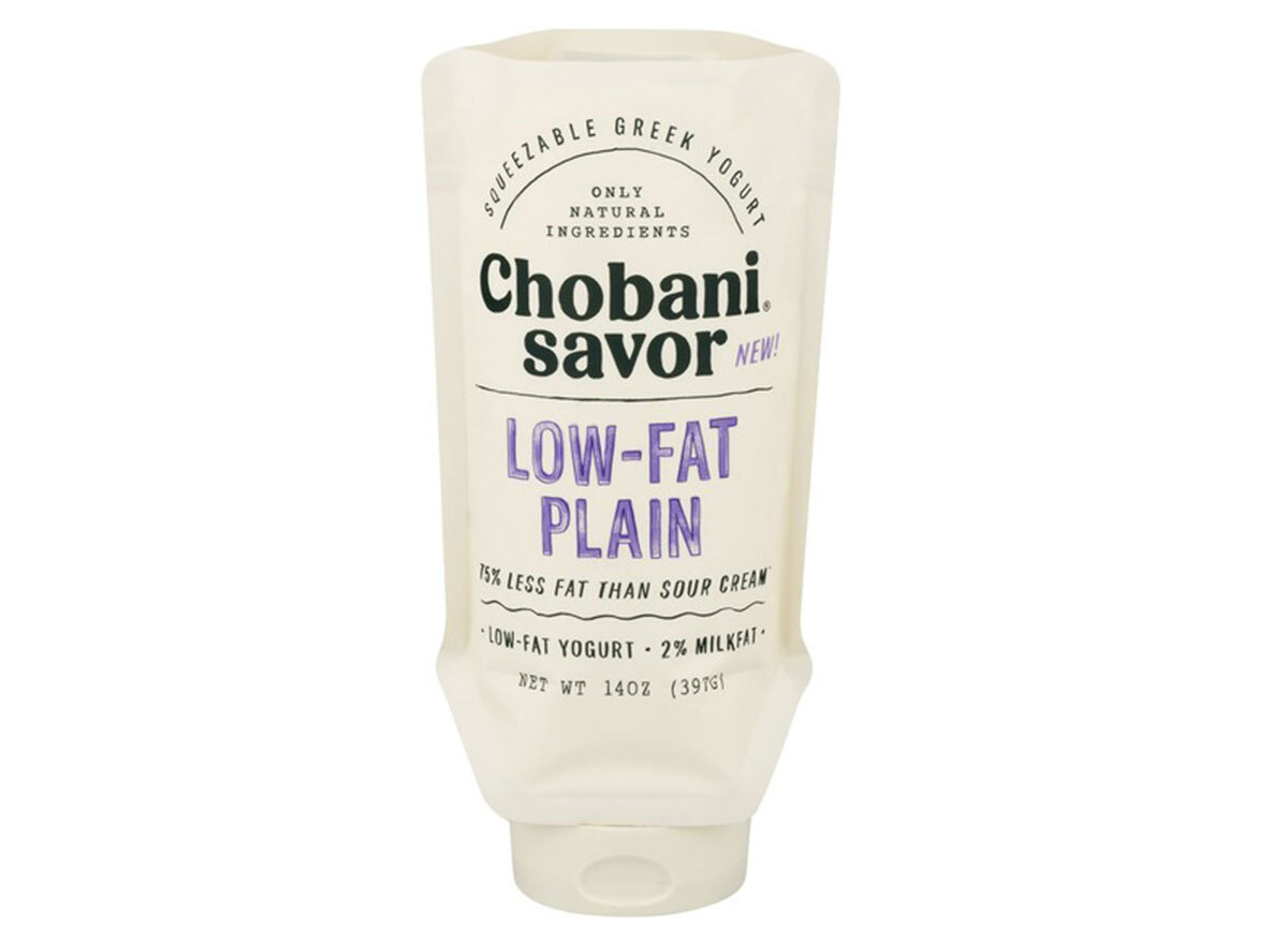 Chobani savor low fat plain yogurt