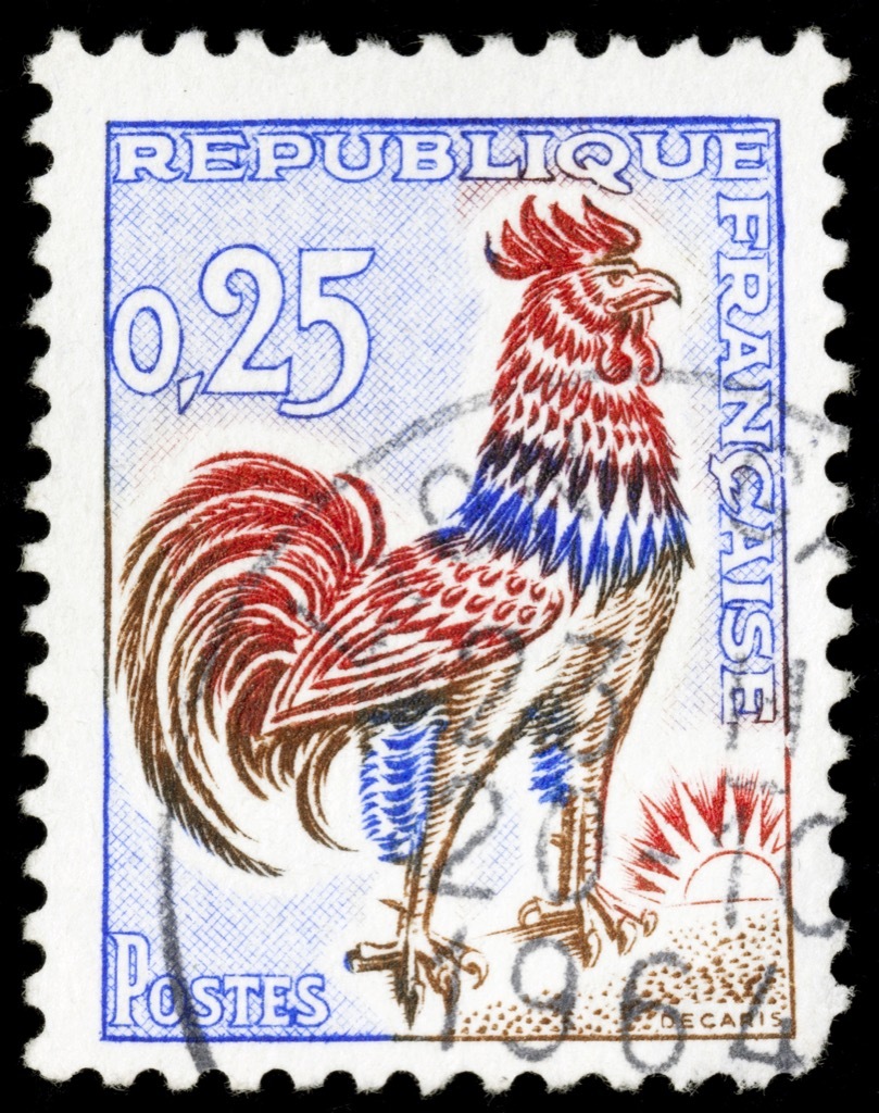 France Rooster stamp