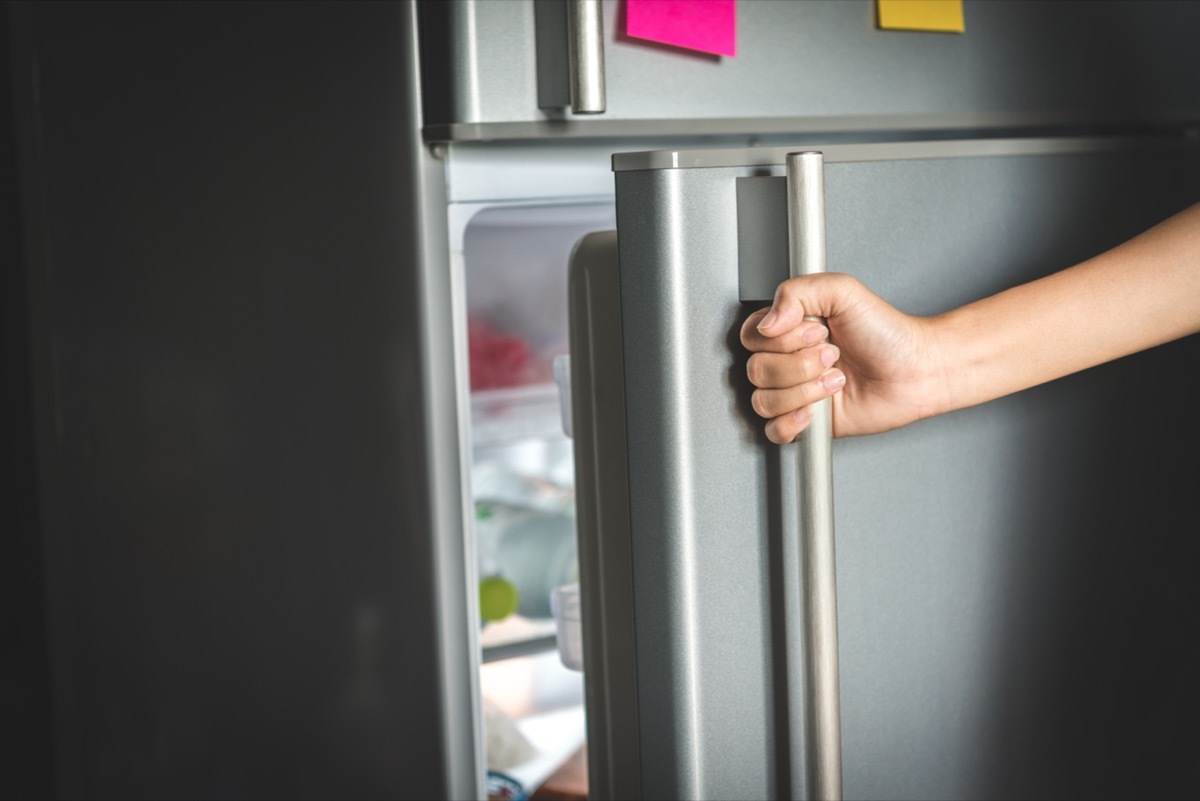 opening refrigerator door