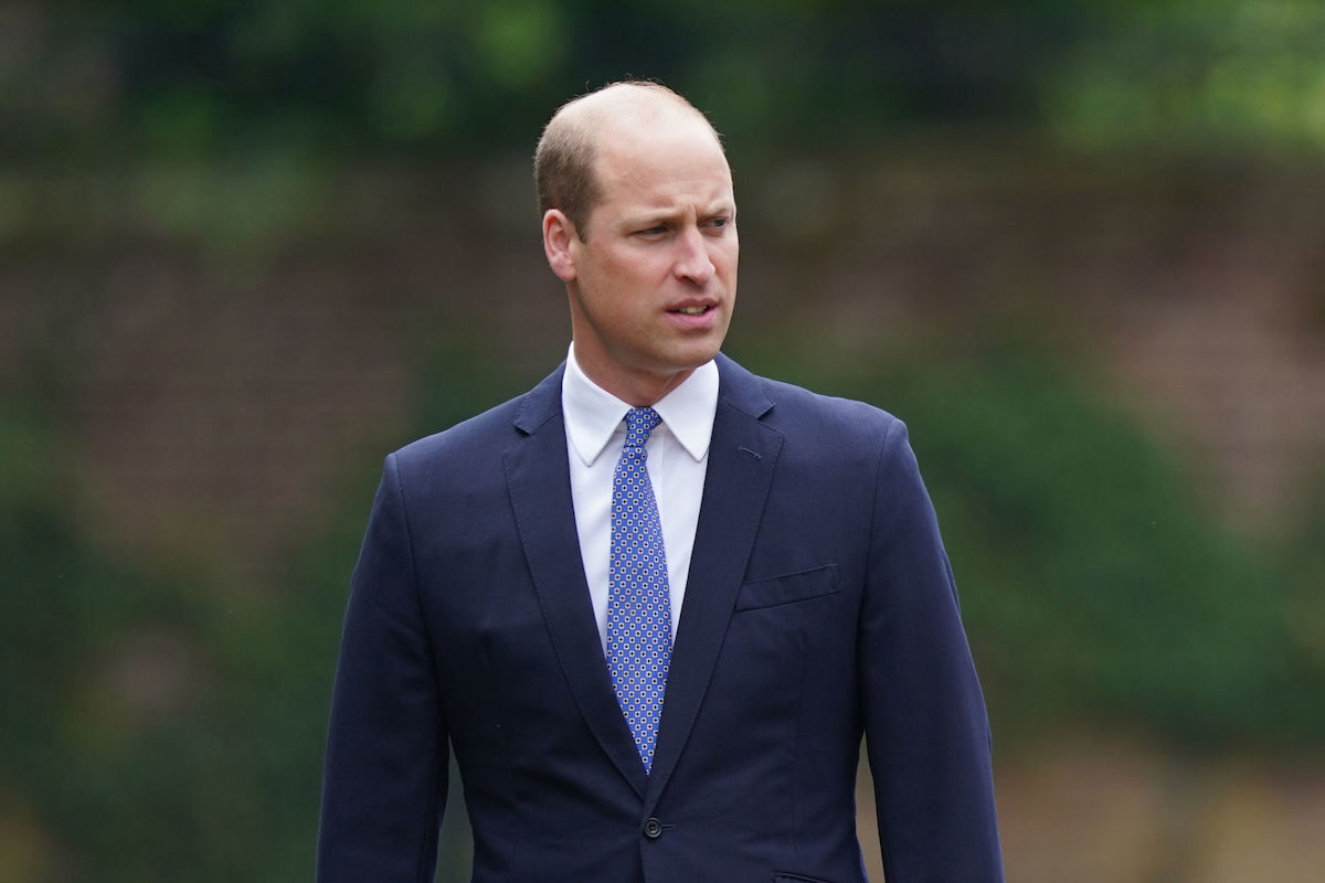 Prince William, Duke of Cambridge arrives for the unveiling of a statue he commissioned with Prince Harry of his mother Diana, Princess of Wales