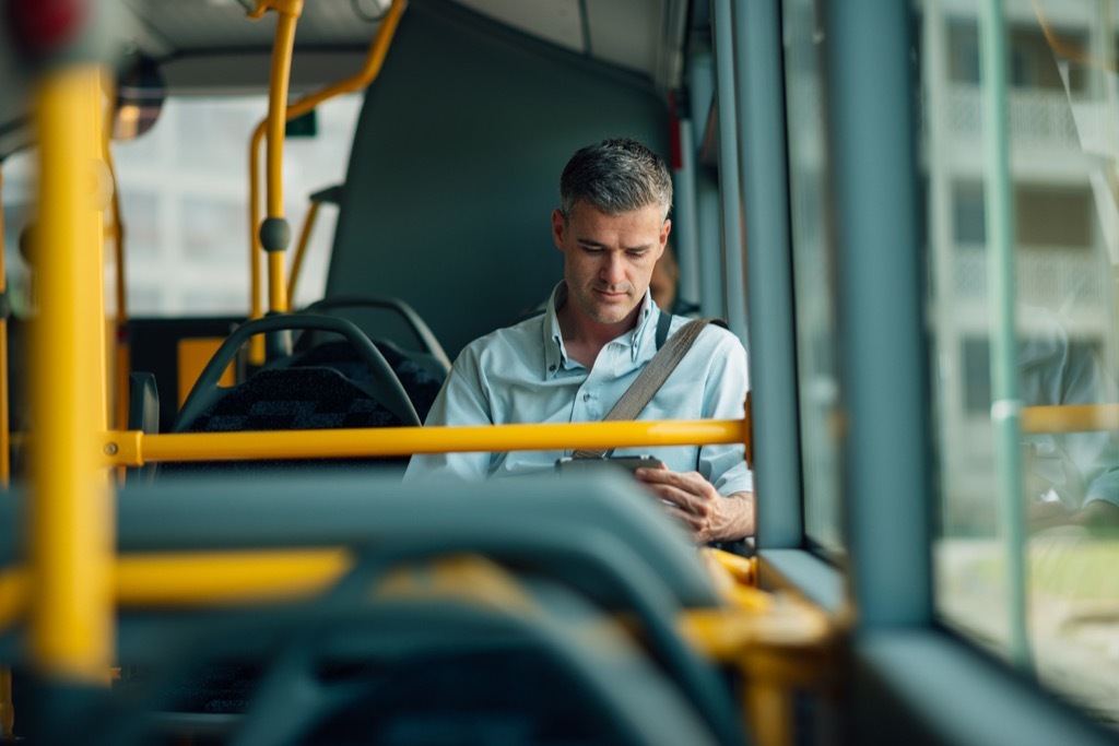 Man Commuting to Work Over 40