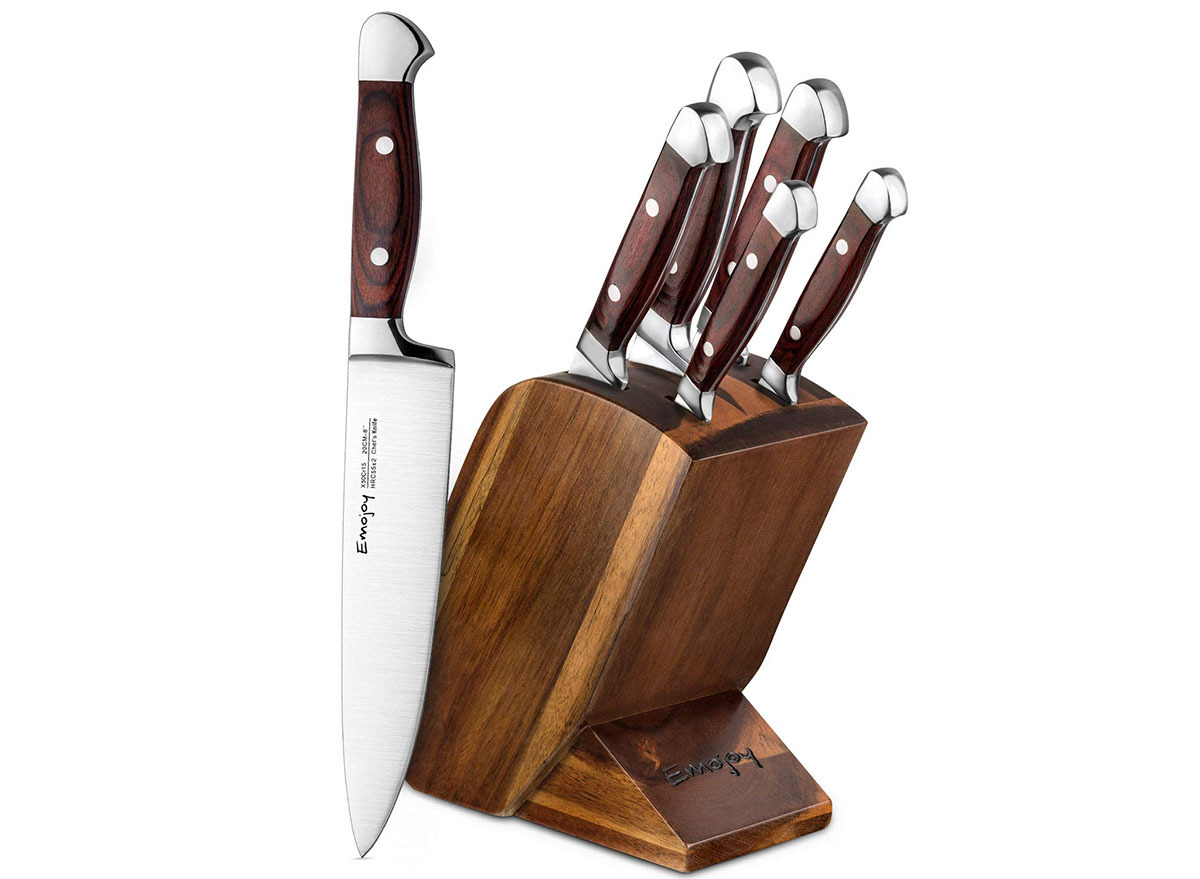 emojoy wooden german knife set