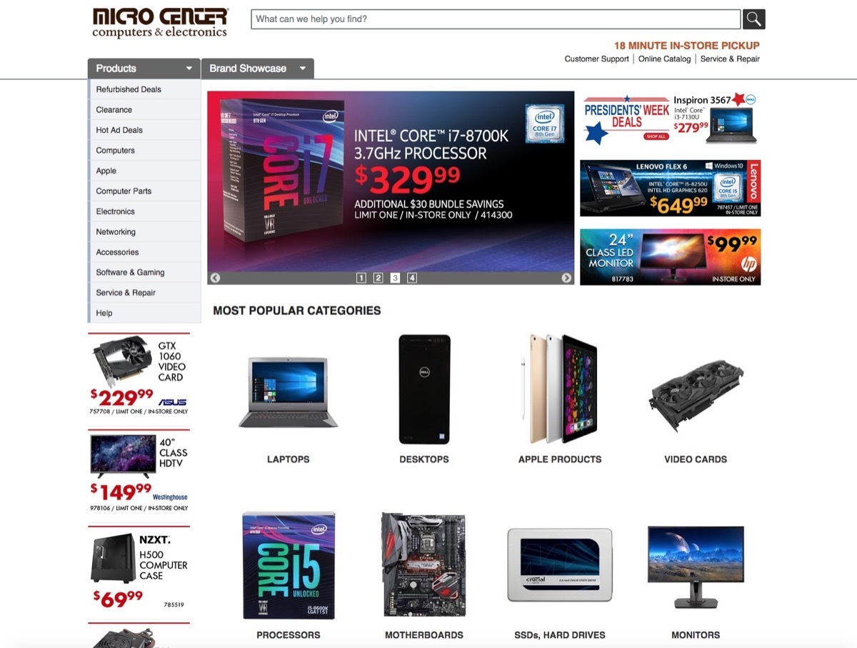 Screenshot of Micro Center {Save Money on Electronics}