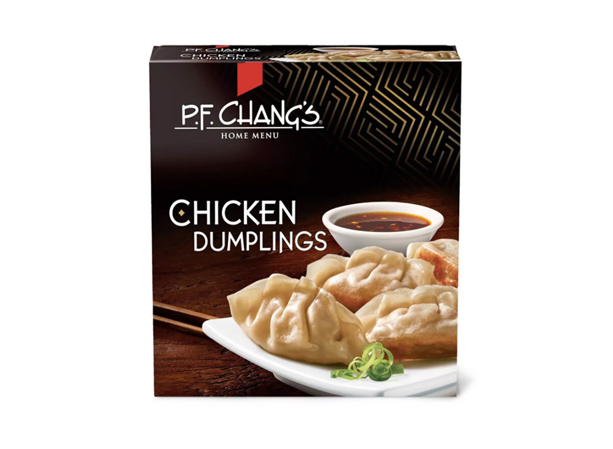 box of frozen pf changs dumplings