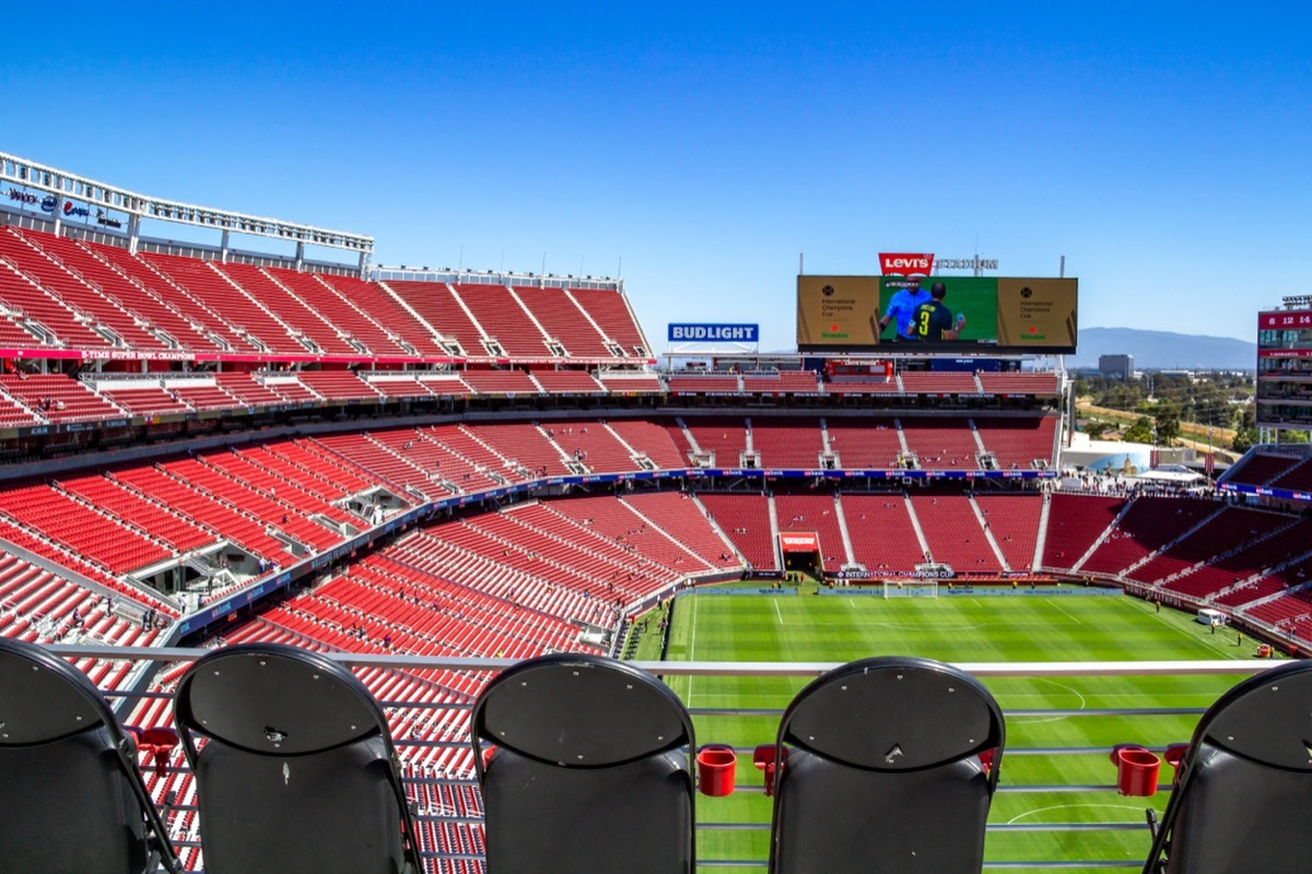 SANTA CLARA, USA - AUGUST 05, 2018, a general view of the «Levi's Stadium» before the football game between the teams AC Milan Italy - Barcelona, Spain, at the International Champions Cup 2018